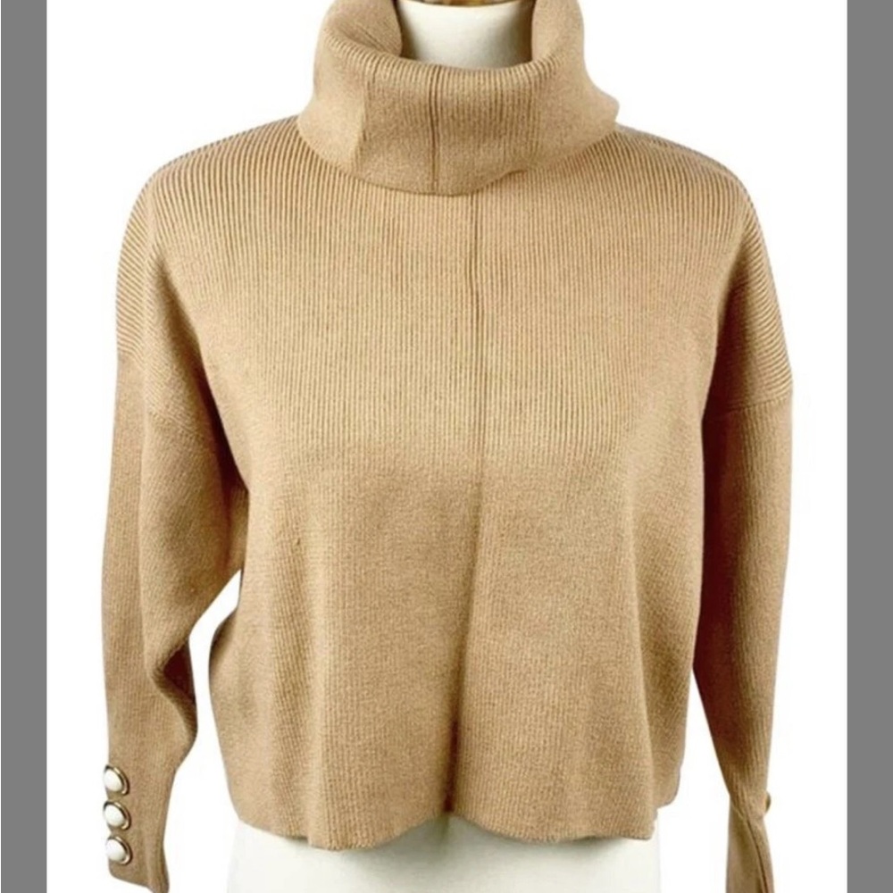 Women's Tan Turtleneck Sweater